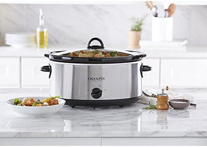 Crock-Pot 7 Quart Oval Manual Slow Cooker – Stainless Steel - D64 | Collection Clover View - NHBM