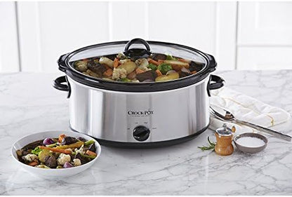 Crock-Pot 7 Quart Oval Manual Slow Cooker – Stainless Steel - D64 | Collection Clover View - NHBM