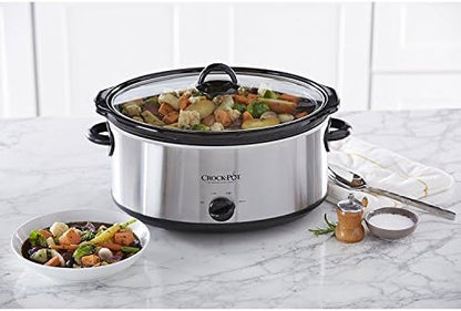 Crock-Pot 7 Quart Oval Manual Slow Cooker – Stainless Steel - D64 | Collection Clover View - NHBM