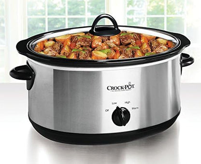 Crock-Pot 7 Quart Oval Manual Slow Cooker – Stainless Steel - D64 | Collection Clover View - NHBM