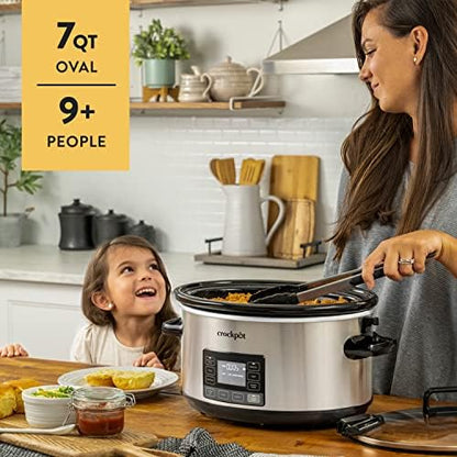 Crock-Pot 7 Quart Portable Programmable Slow Cooker with Timer - M5R | Signature Opal Hollow - ZCEA