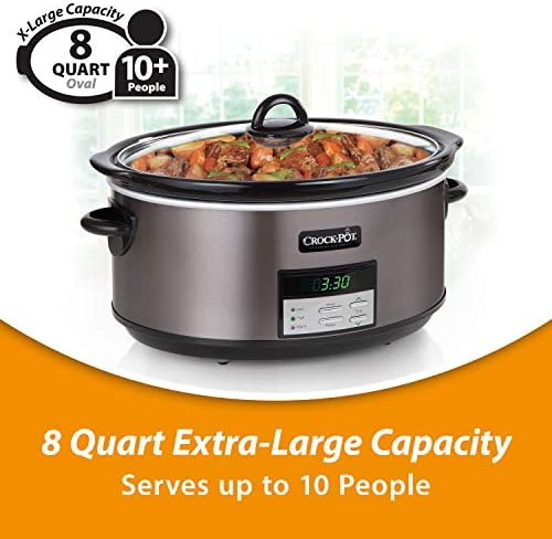 Crock-Pot 8 Quart Programmable Slow Cooker with Auto Warm - H5D | Edition Maple Hollow - BEMT