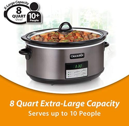 Crock-Pot 8 Quart Programmable Slow Cooker with Auto Warm - H5D | Edition Maple Hollow - BEMT