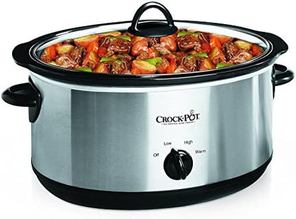 Crock-Pot 7 Quart Oval Manual Slow Cooker – Stainless Steel - D64 | Collection Clover View - NHBM