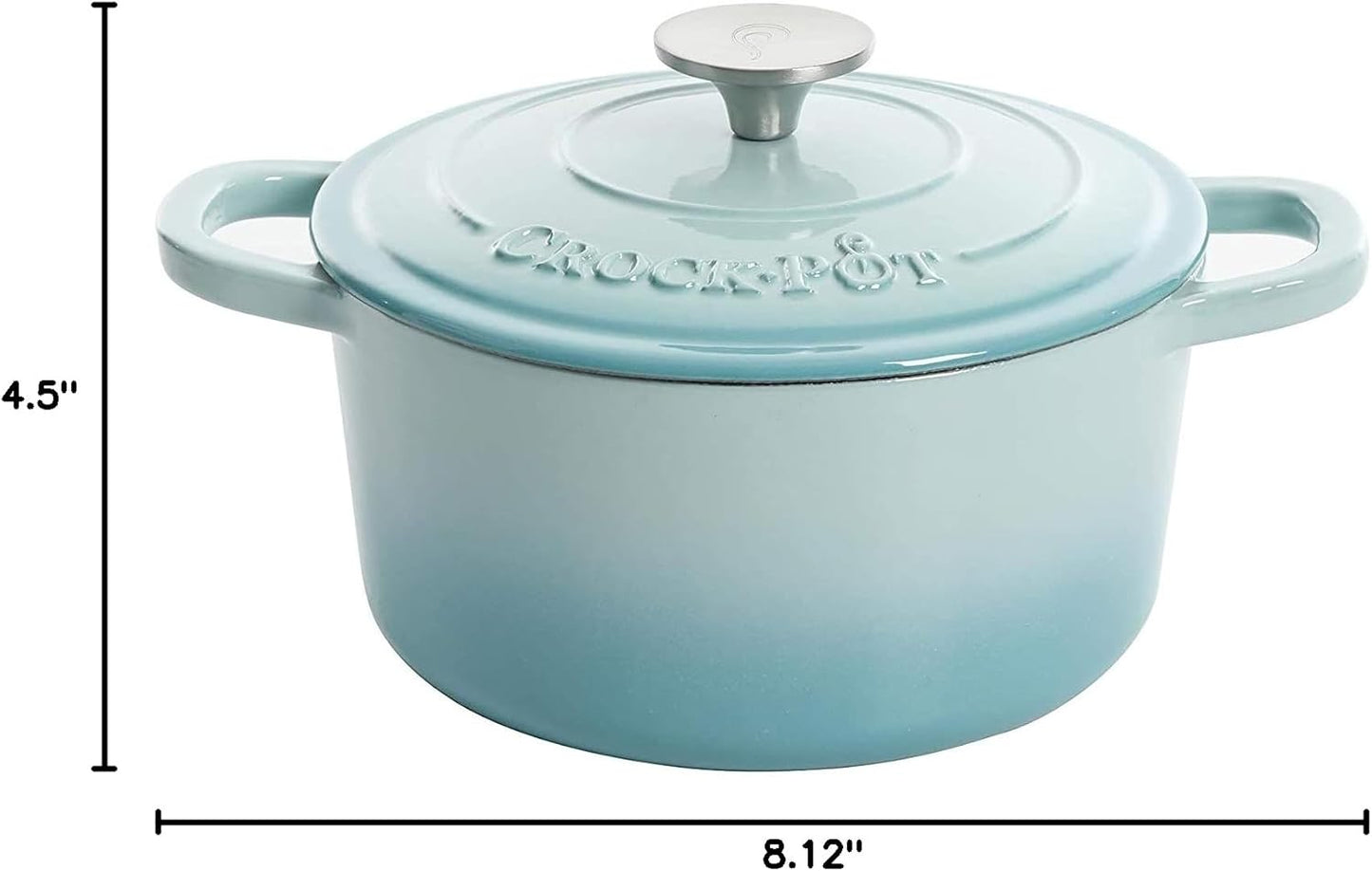 Crock-Pot 3 Quart Enameled Cast Iron Dutch Oven – Aqua - X86 | Collection Autumn Hollow - UYDZ