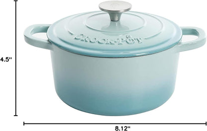 Crock-Pot 3 Quart Enameled Cast Iron Dutch Oven – Aqua - X86 | Collection Autumn Hollow - UYDZ