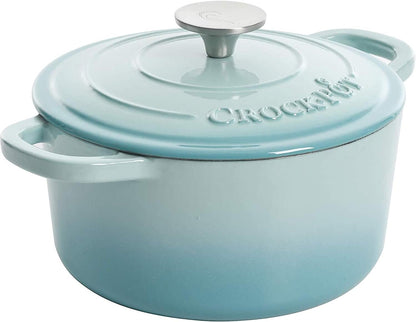 Crock-Pot 3 Quart Enameled Cast Iron Dutch Oven – Aqua - X86 | Collection Autumn Hollow - UYDZ